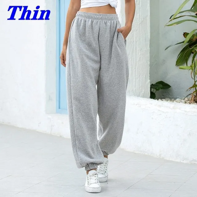 2021 Sweatpants Women Baggy Sports Pants Wide Leg Oversized Streetwear High Waisted Size S - 2XL