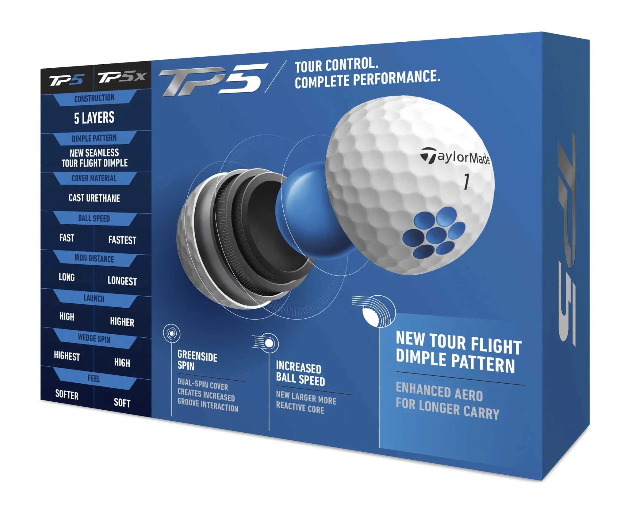 2021 TP5 Golf Balls, White, 12 Pack