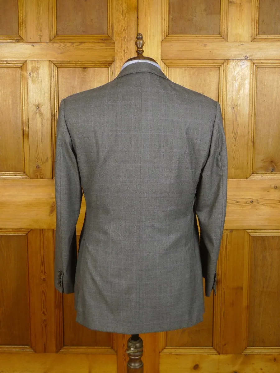 23/0825 immaculate 2009 henry rose savile row bespoke grey check 3-piece loro piana cashmere & silk suit 40-41 short to regular