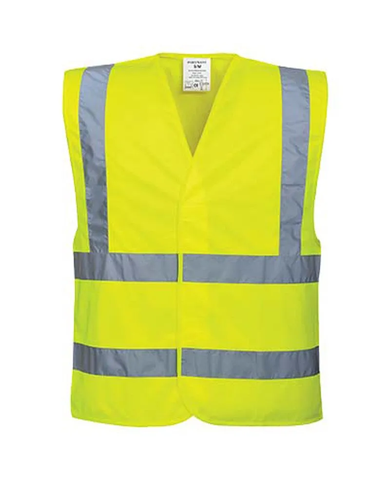 (6/Case) Class 2 Portwest Yellow Hi-Vis Two Band & Brace Vest