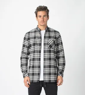 7 Foot Work Flannel LS Shirt Black/Milk