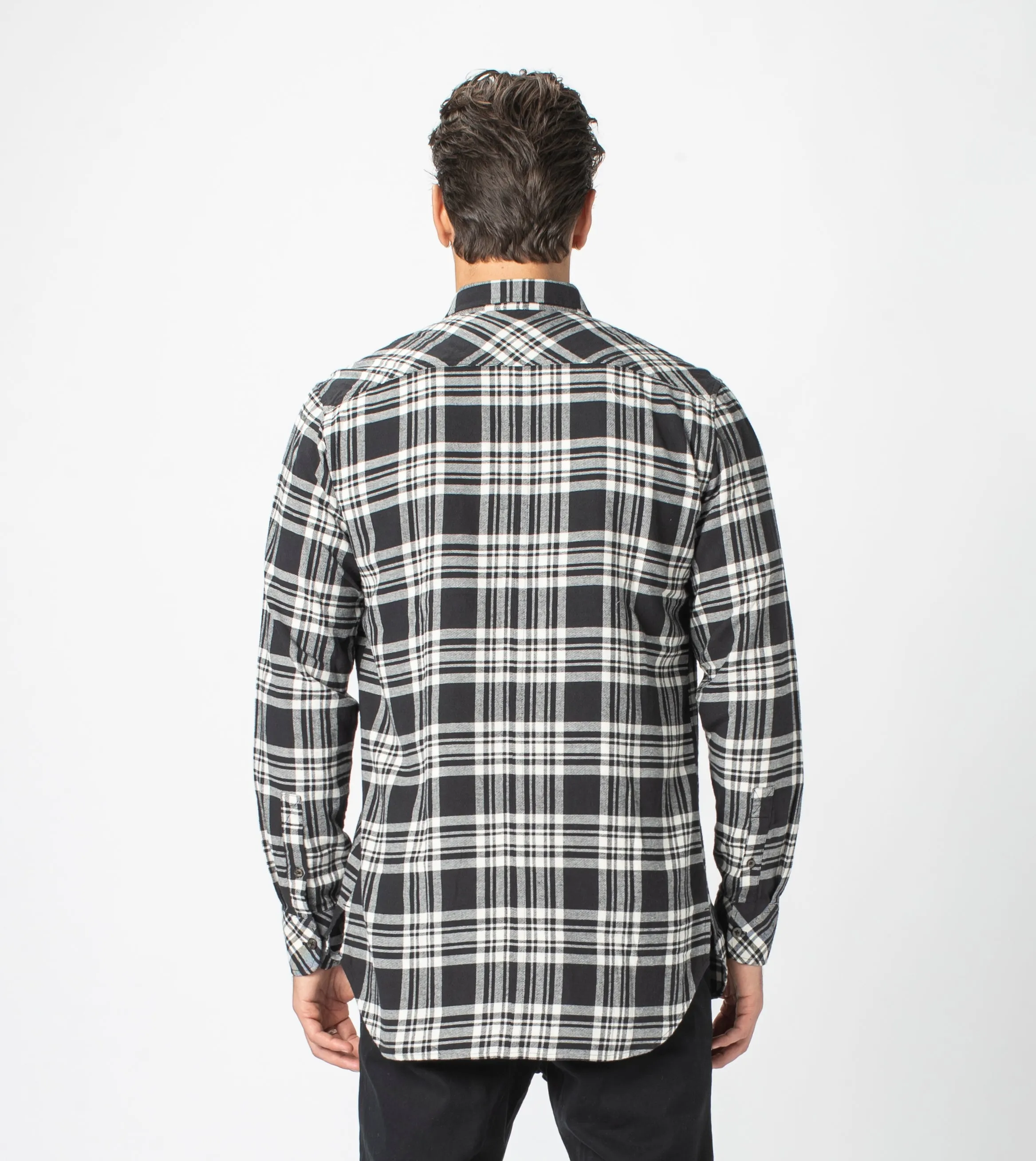 7 Foot Work Flannel LS Shirt Black/Milk