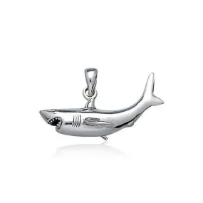 A grand symbolism of the ocean ~ Sterling Silver Jewelry Shark Pendant TP2630