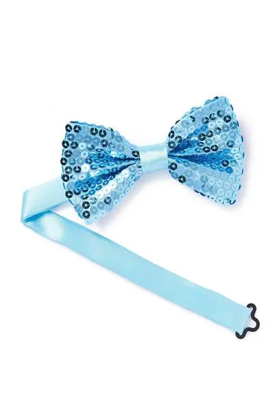 Aqua Blue Sequined Bowtie