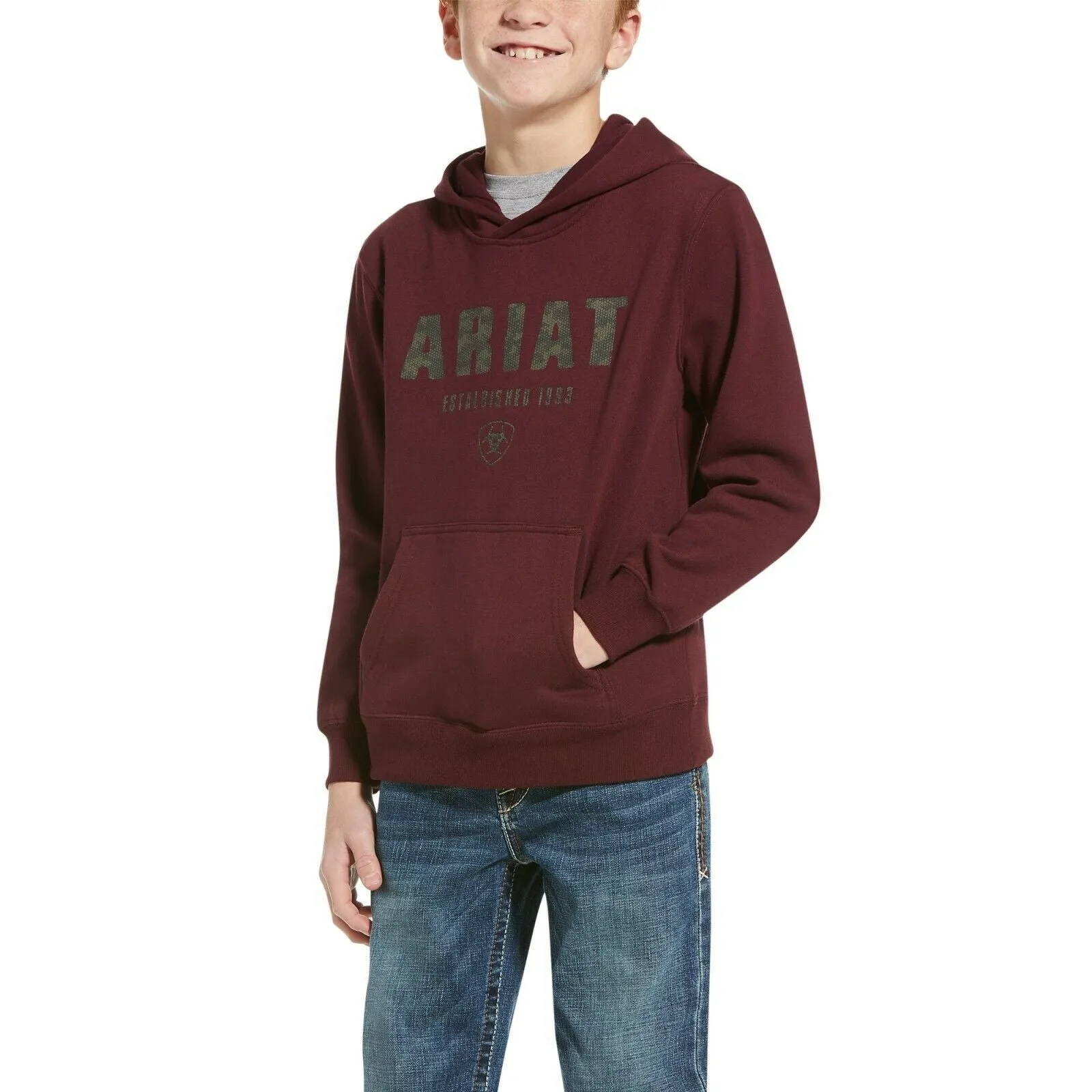 Ariat Childrens Digi Logo Malbec Hoodie 10033565