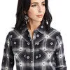 Ariat® Women's Black Plaid Aztec Long Sleeve Snap Front Western Shirt