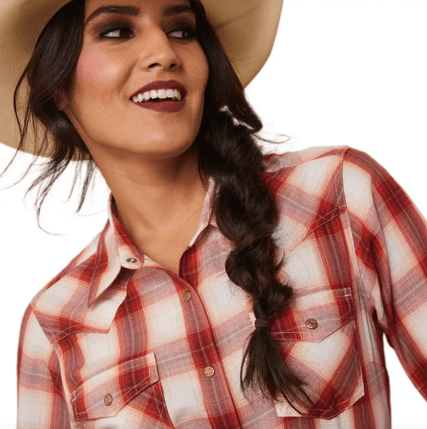 Ariat Women's Tulsa Plaid Snap Long Sleeve Western Shirt 10043814