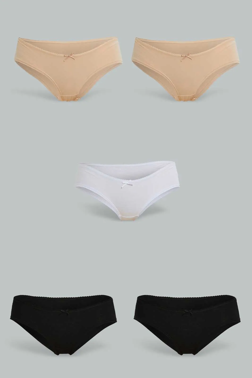 Assorted Bow Detailed Boyleg Brief Set (Pack of 5)