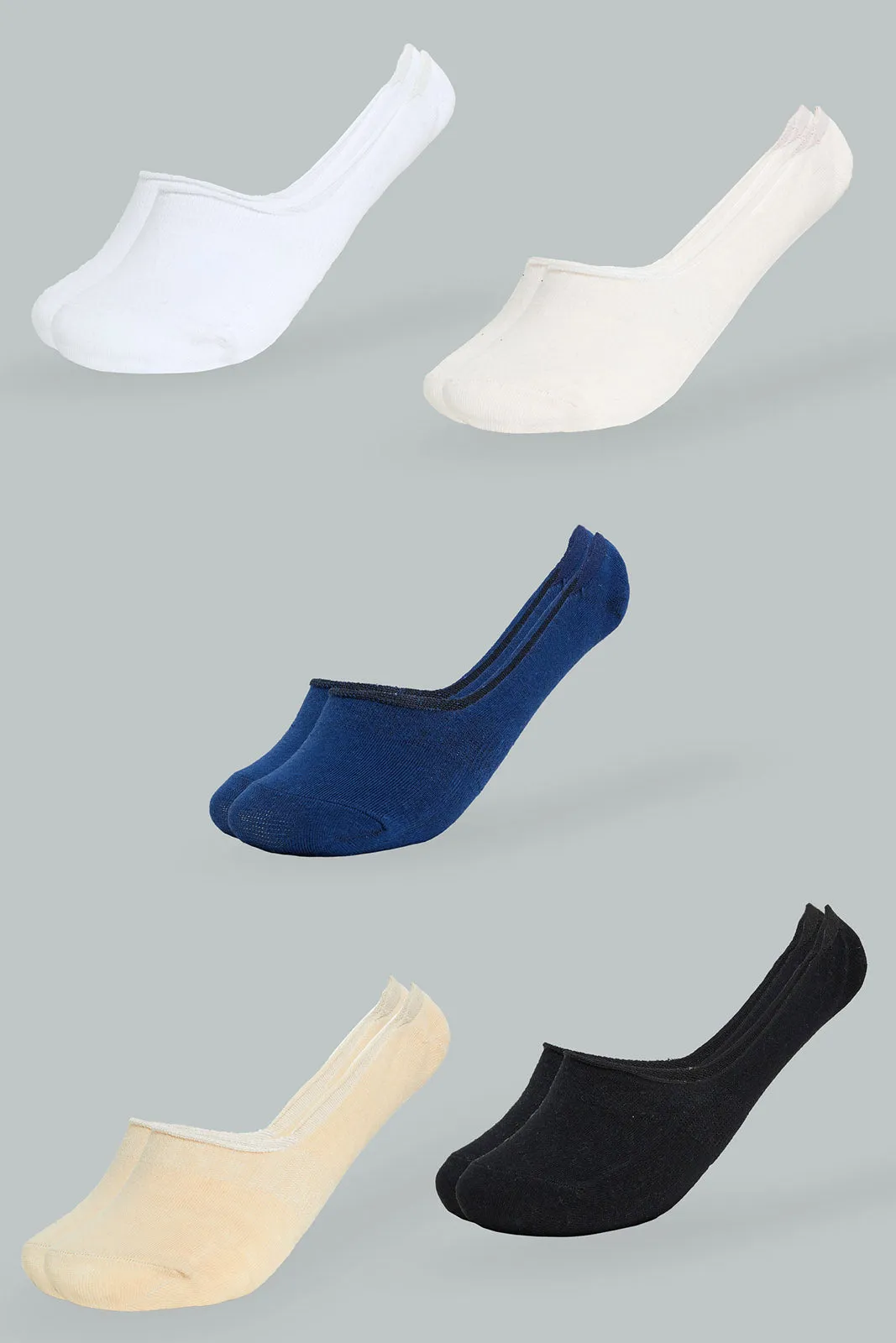 Assorted Plain Invisible Socks (5-Pairs)