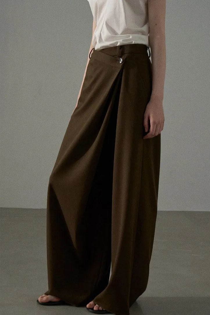 Asymmetrical waist loose suit pants | 3 color