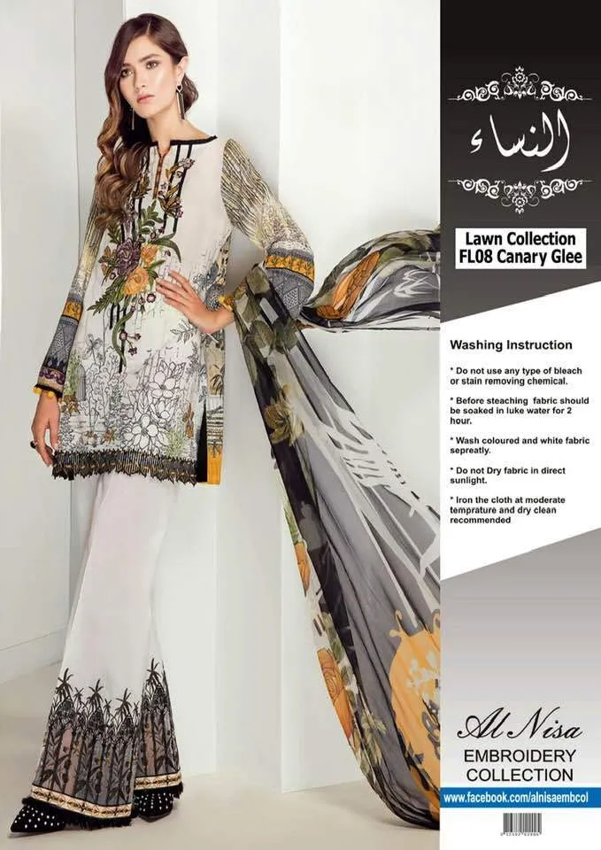 Baroque Lawn Dresses - Embroidered Chiffon Dupatta - Replica - Unstitched