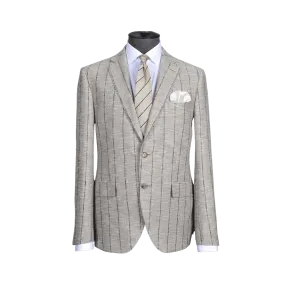 BEIGE AND BLACK CHALK PINSTRIPE