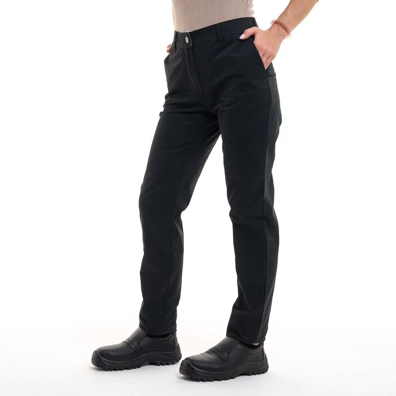 Black Soft Touch Pants for Women Cotton Stretch - Chiara - ROBUR