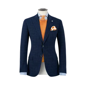 BLUE DAMIER TONE ON TONE SUIT