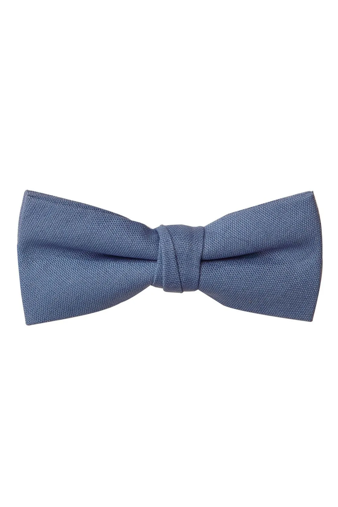 Blue Linen Bow Tie