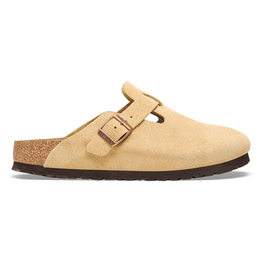 Boston Buckle Classic Footbed Mule in Latte Cream