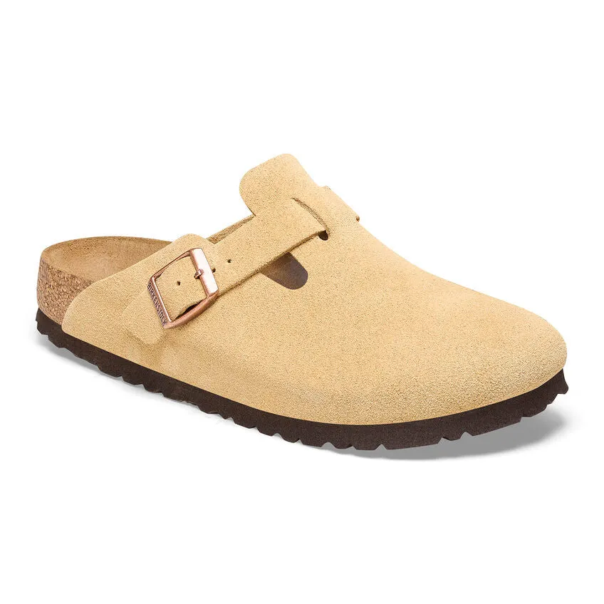 Boston Buckle Classic Footbed Mule in Latte Cream