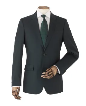 Bottle Green Wool-Blend Textured Suit Jacket