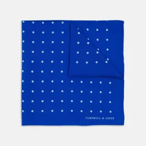 Bright Blue Spot Silk Pocket Square