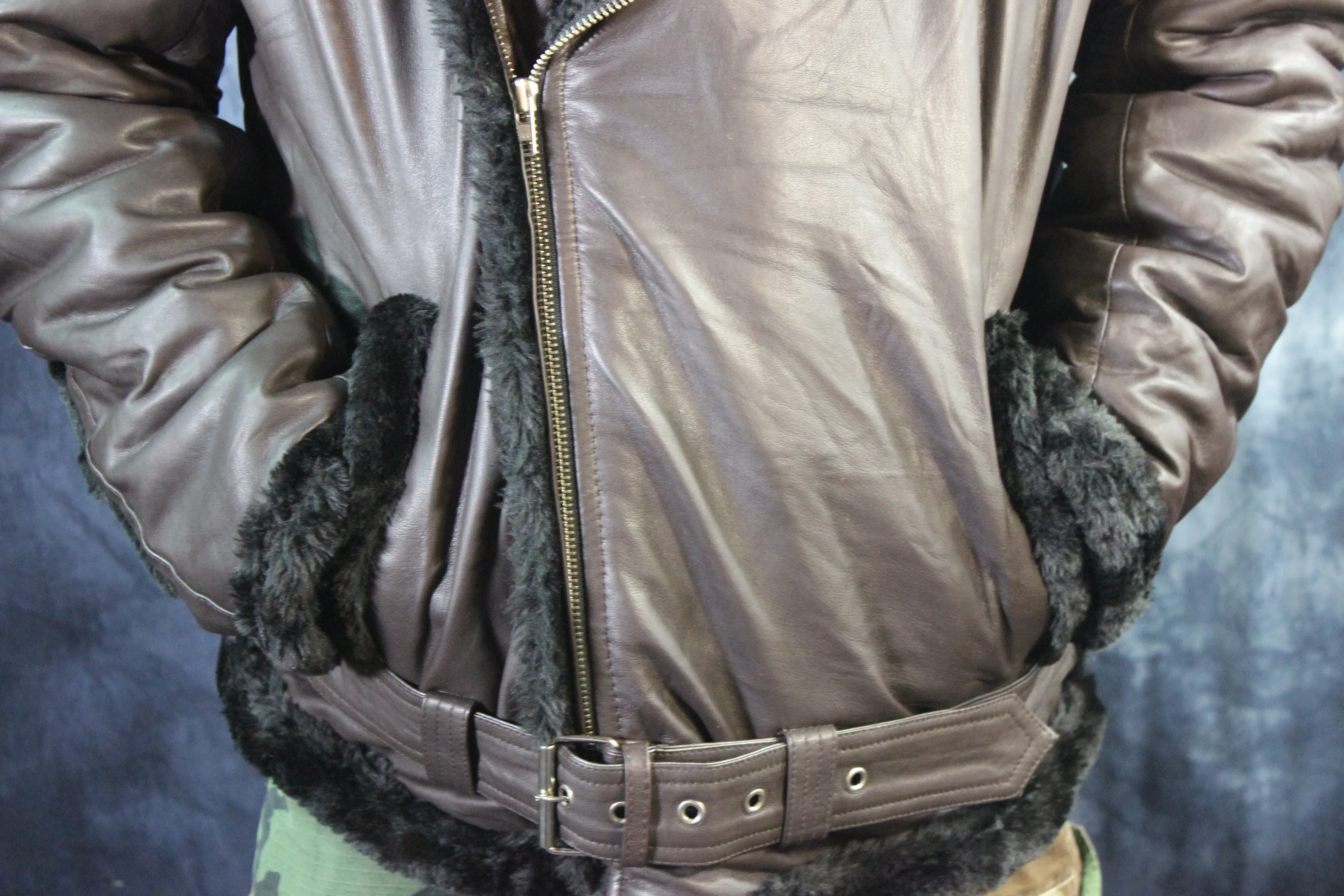 Brown Leather and Fur Jacket by Otter and The Fox