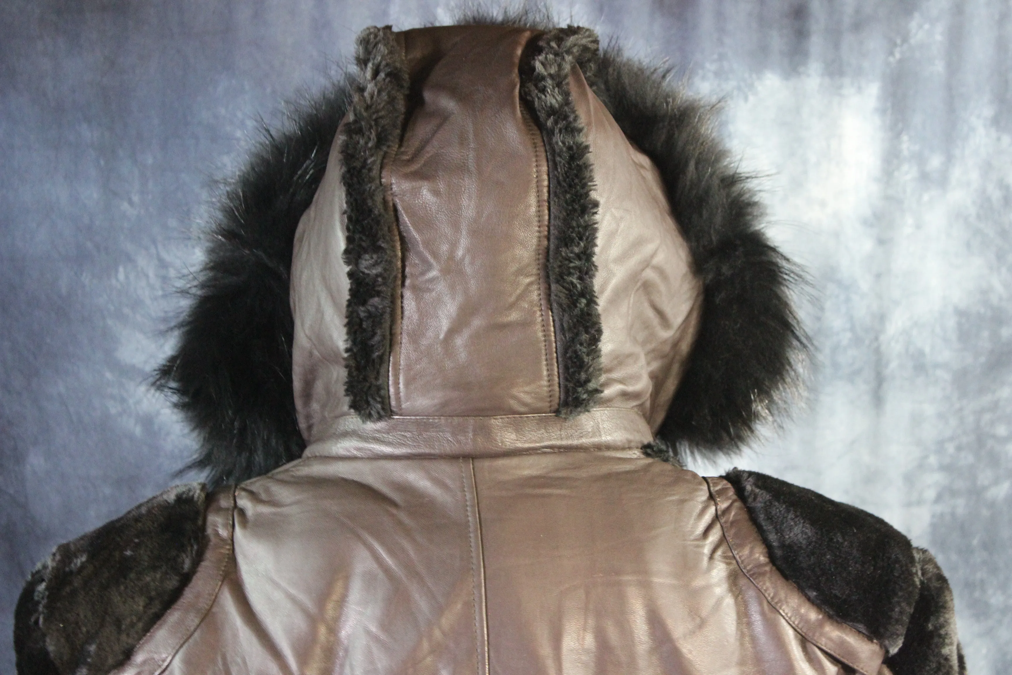 Brown Leather and Fur Jacket by Otter and The Fox