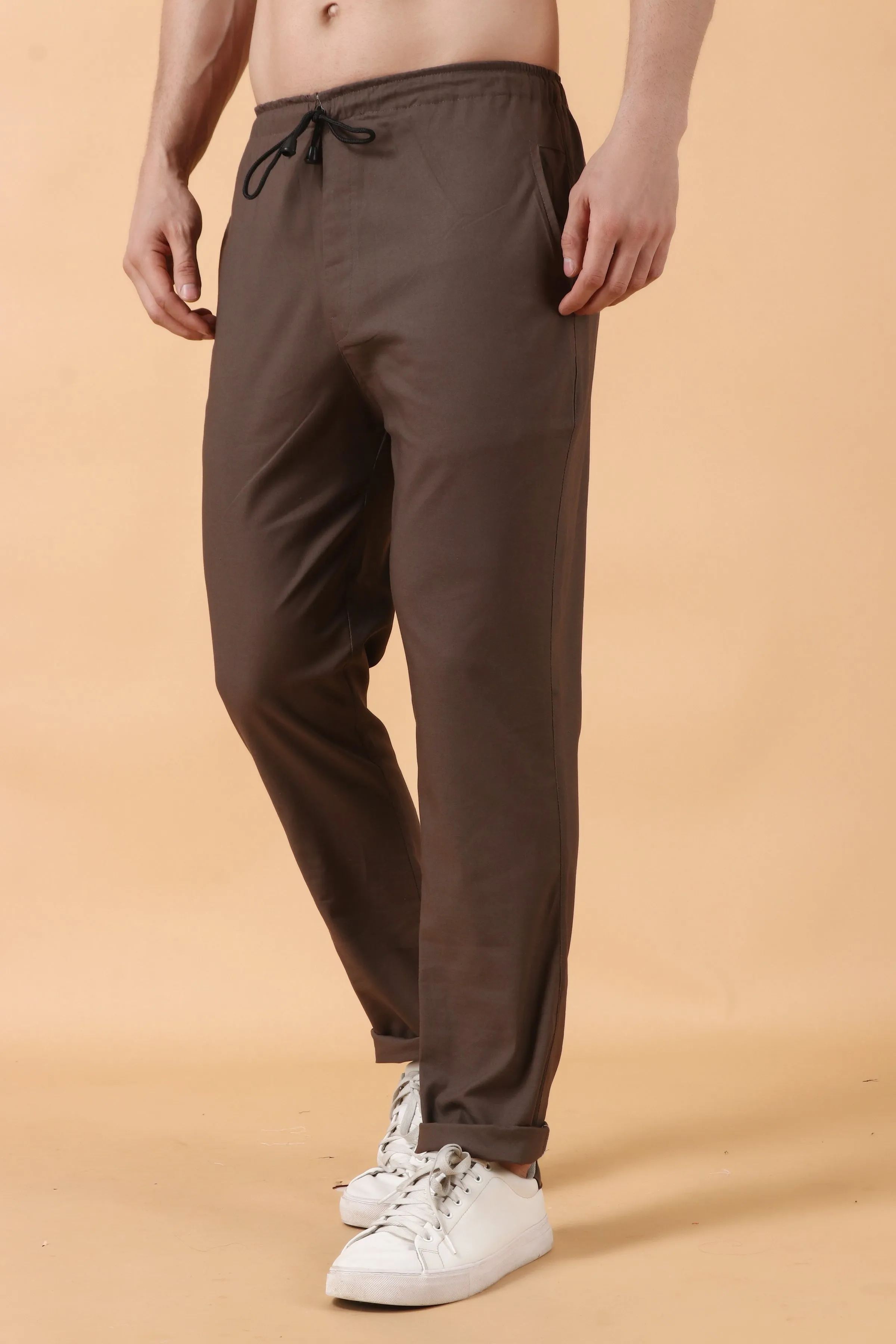 Brown Stretch Cargo Pants