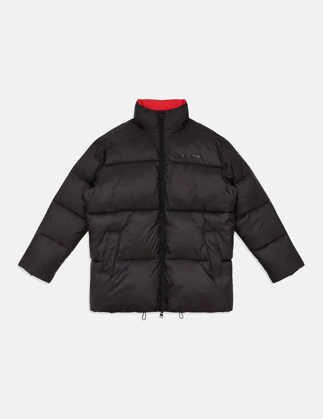 Calvin Klein Oversized Puffer Jacket - Black/Racing Red