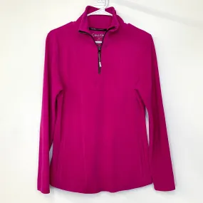 Calvin Klein Performance Womens Size L Pink Fleece Full Half-Zip Up Sweatshirt L/s