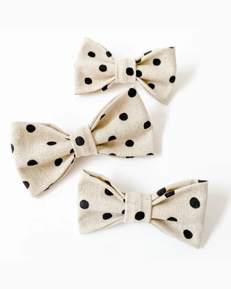 Canvas Dog Bow Tie In Polka Dot<br>(Made in the USA)