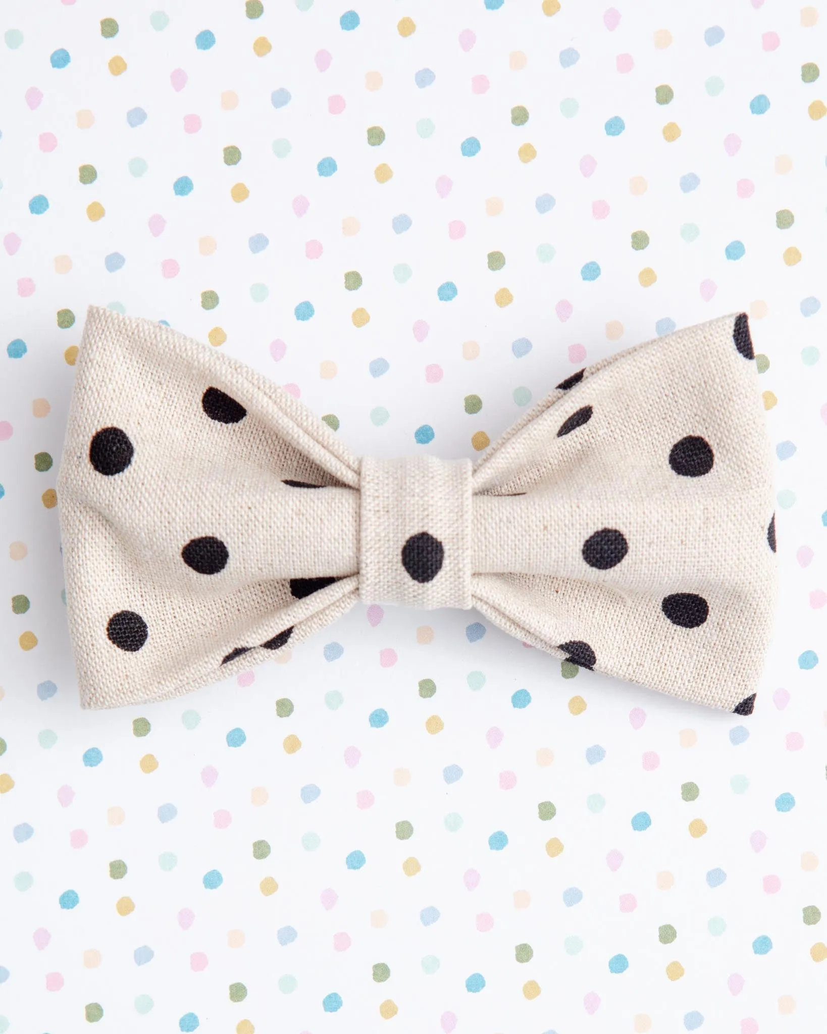 Canvas Dog Bow Tie In Polka Dot<br>(Made in the USA)