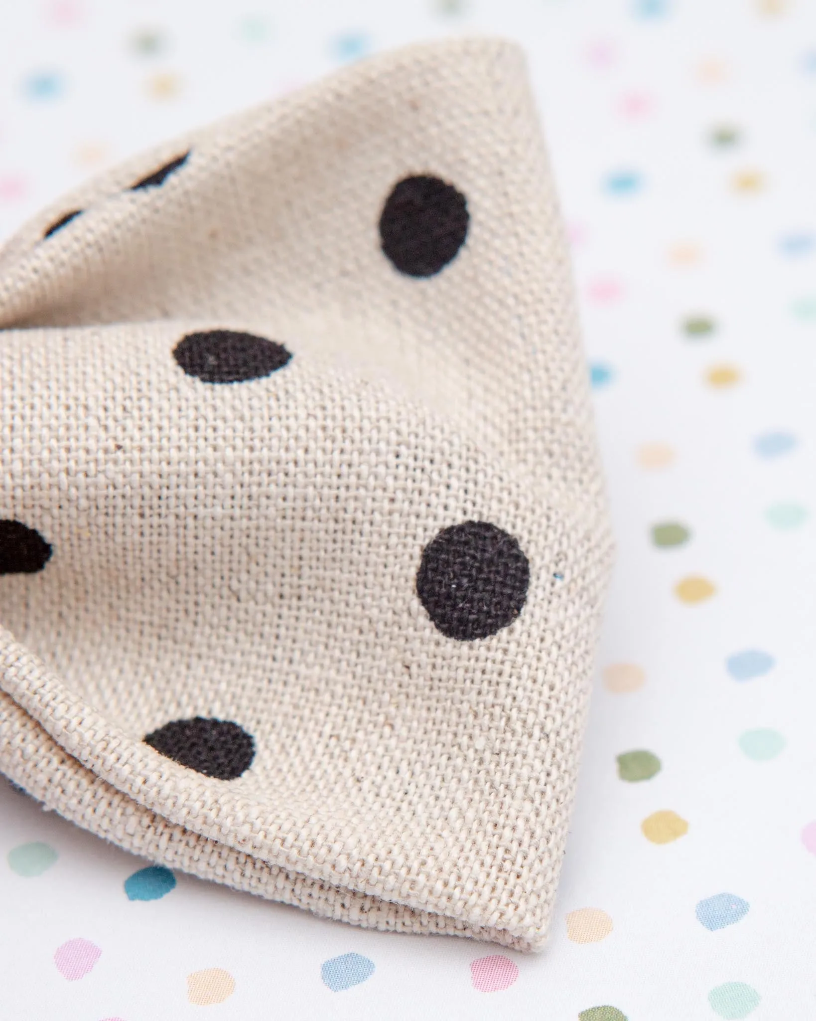 Canvas Dog Bow Tie In Polka Dot<br>(Made in the USA)