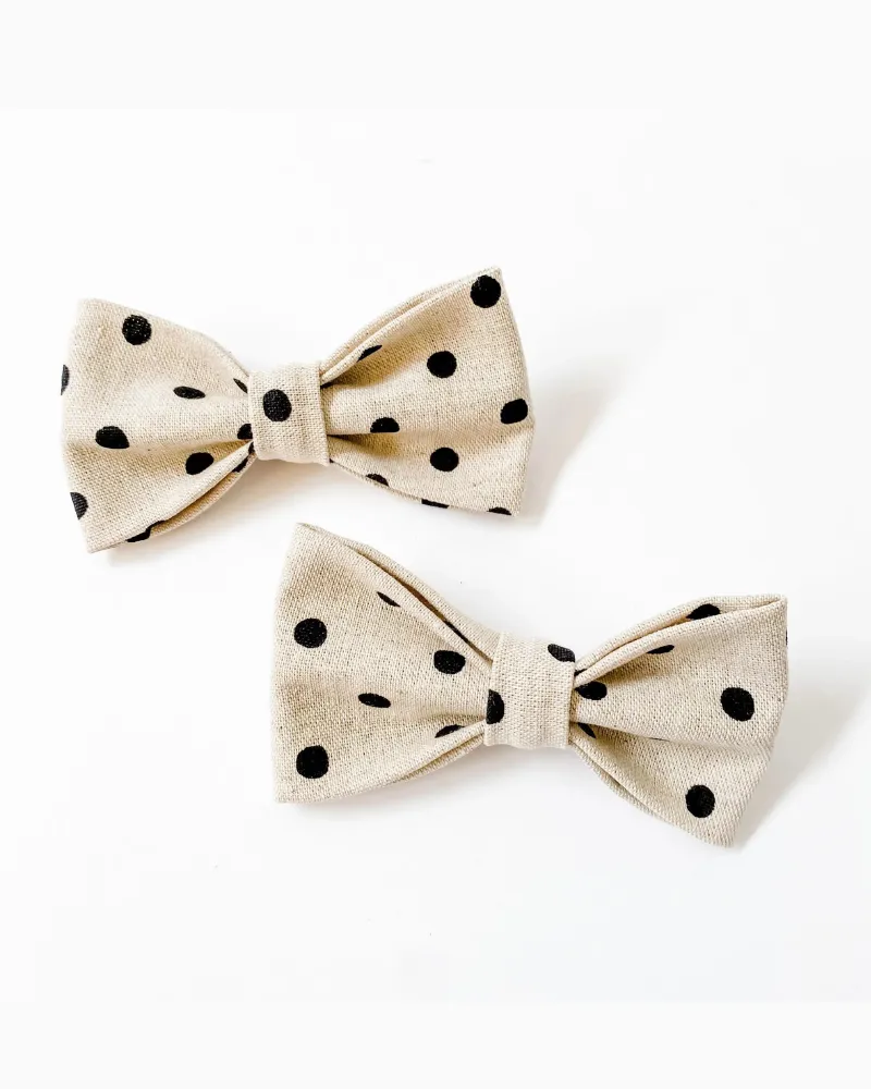 Canvas Dog Bow Tie In Polka Dot<br>(Made in the USA)