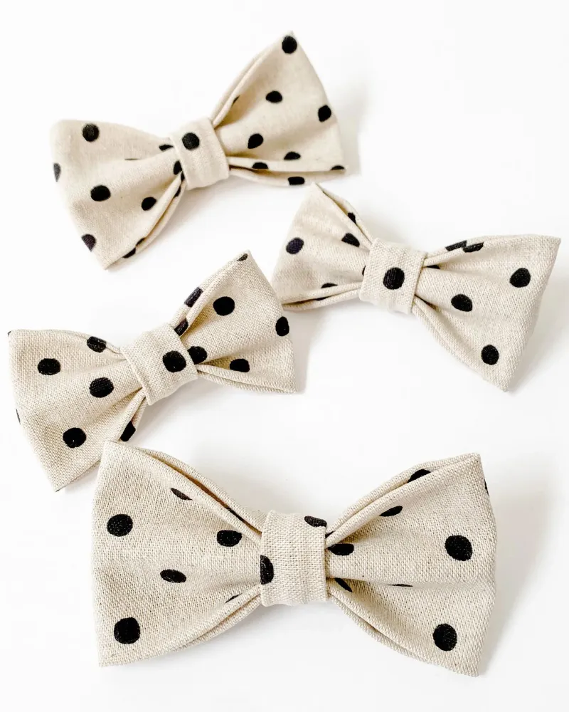 Canvas Dog Bow Tie In Polka Dot<br>(Made in the USA)