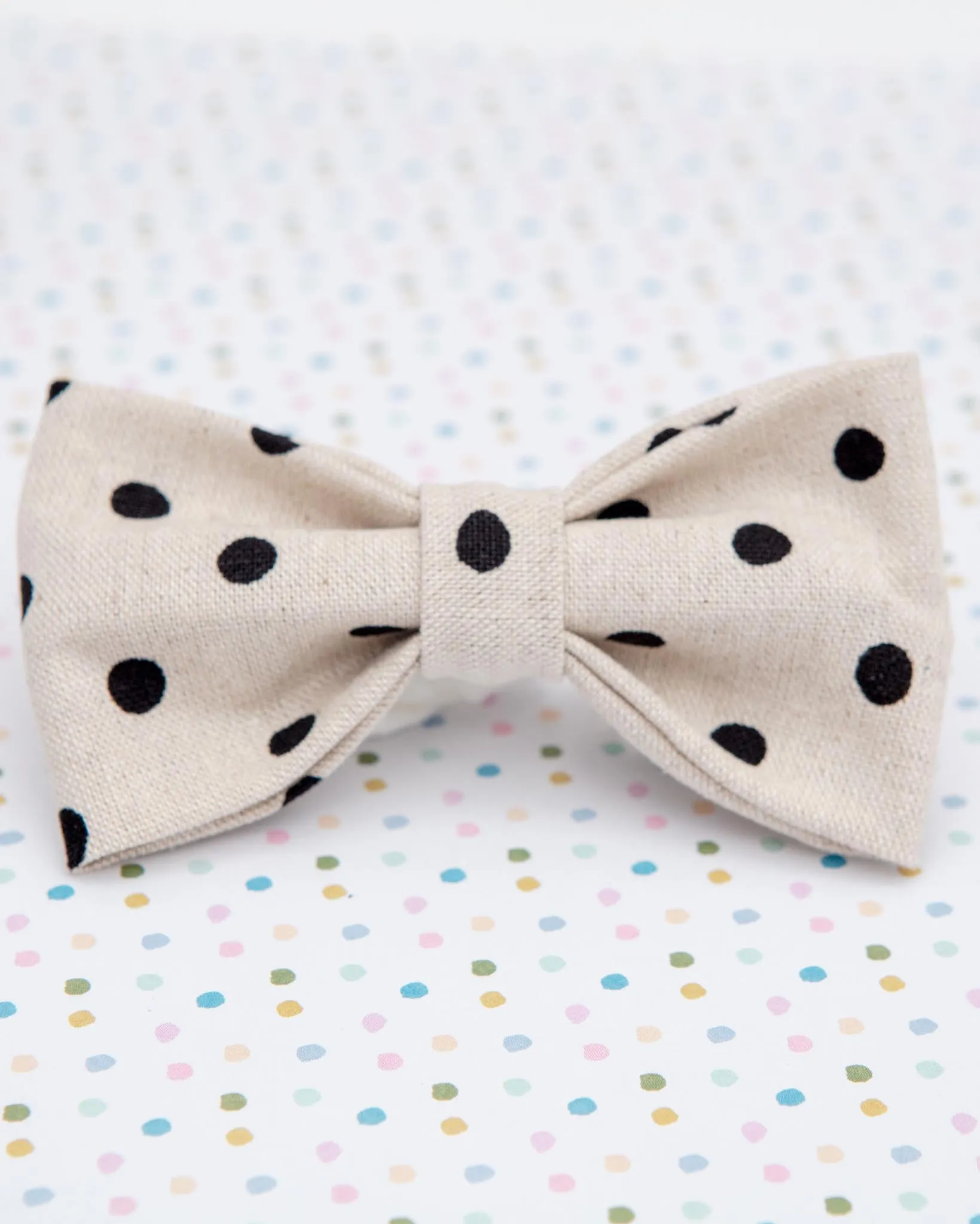 Canvas Dog Bow Tie In Polka Dot<br>(Made in the USA)