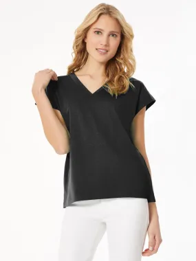 Cap Sleeve V-Neck Top