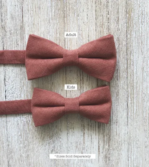 Caramel Suspenders with Desert Coral Bow Tie Set