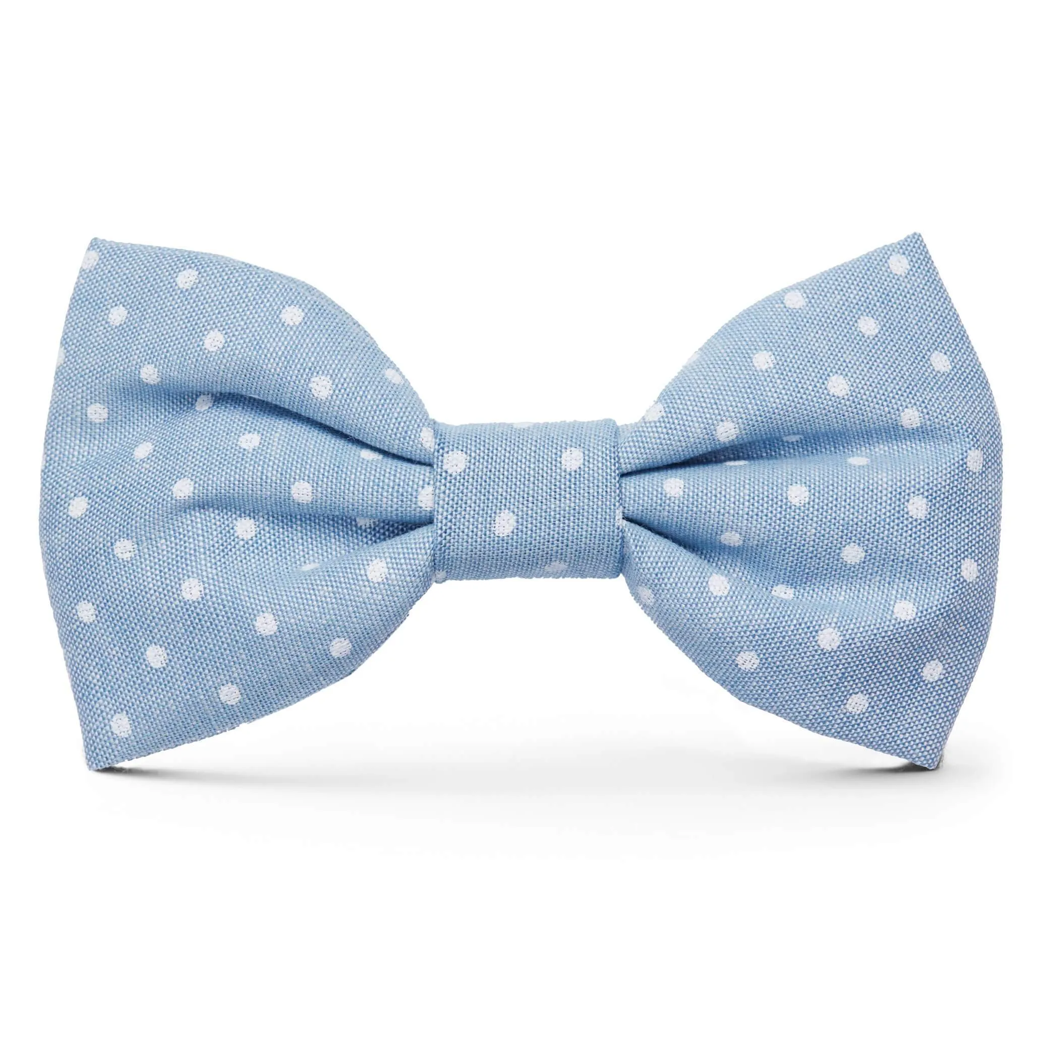 Chambray Dots Dog Bow Tie