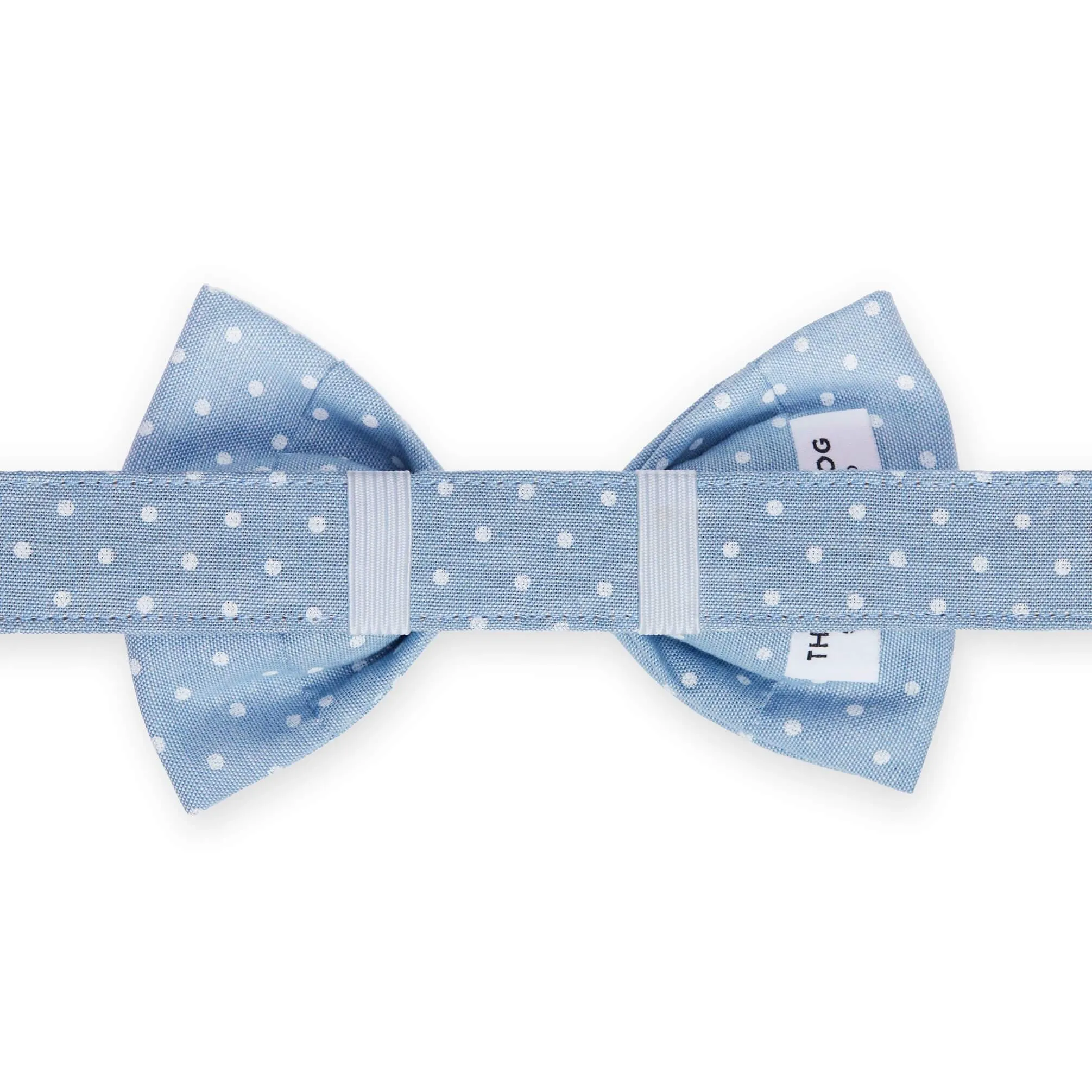 Chambray Dots Dog Bow Tie