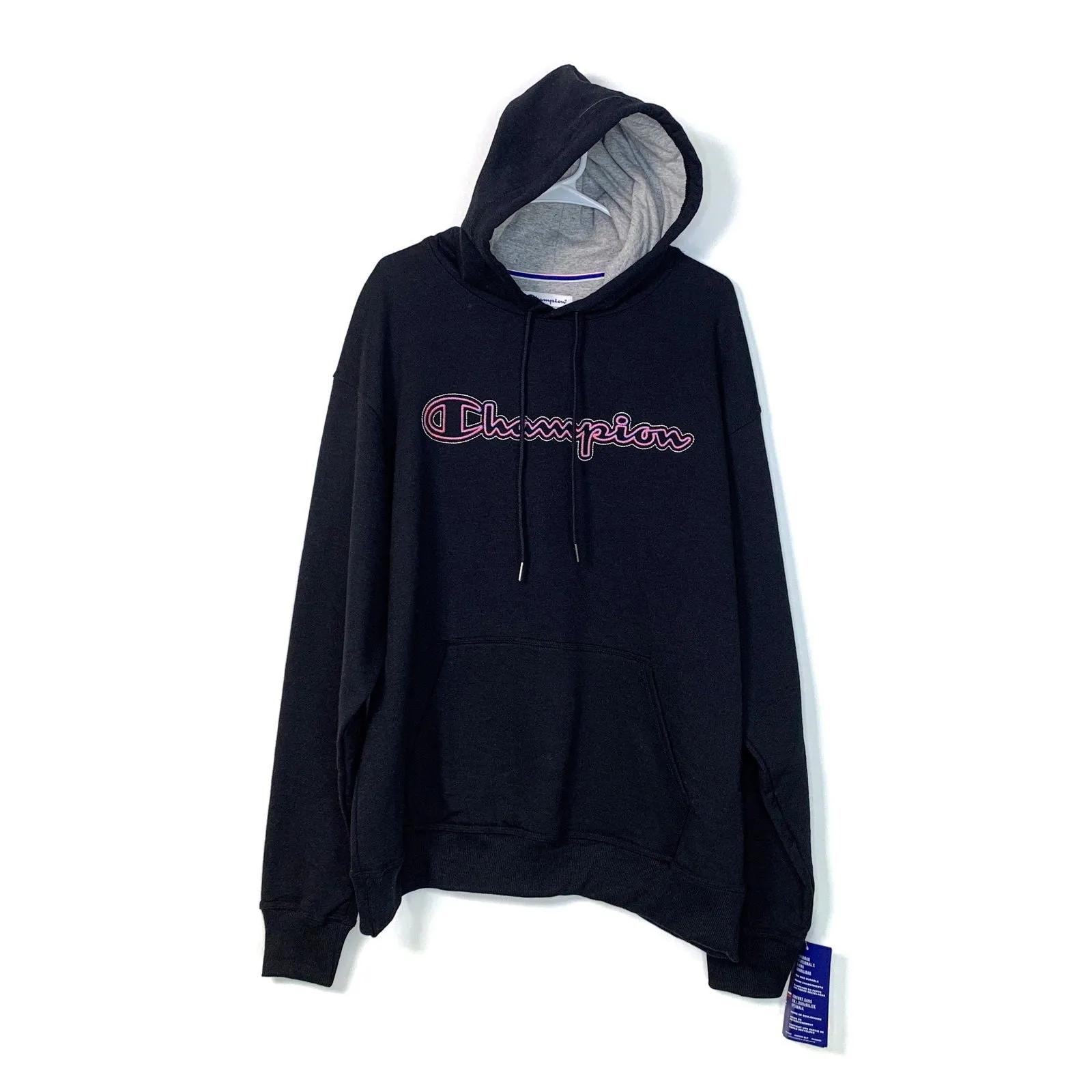 Champion Womens Size XL Black Hoodie Sweatshirt Fleece Long Sleeve NWT