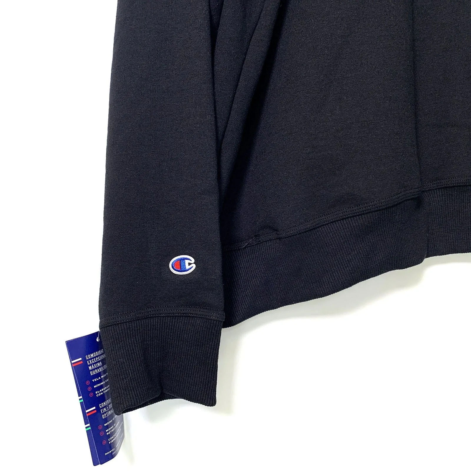 Champion Womens Size XL Black Hoodie Sweatshirt Fleece Long Sleeve NWT