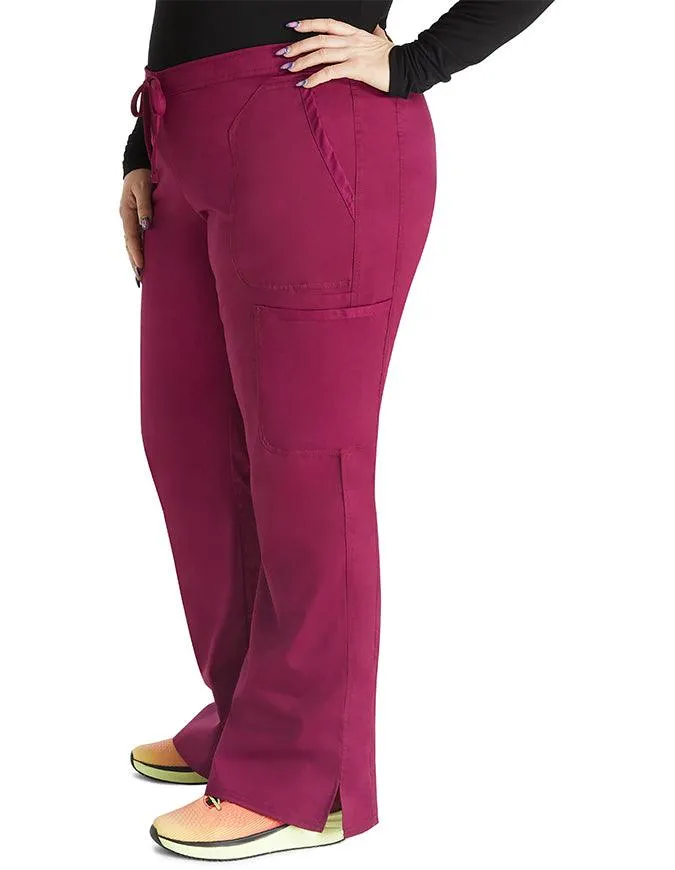 Cherokee Workwear Revolution Women's Mid Rise Moderate Flare Drawstring Tall Pant