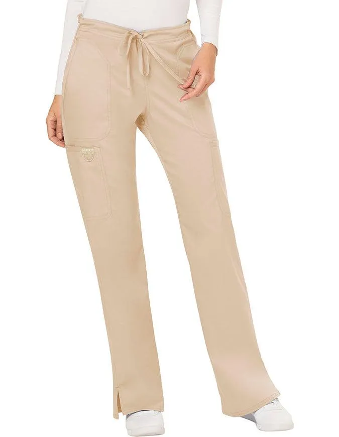 Cherokee Workwear Revolution Women's Mid Rise Moderate Flare Drawstring Tall Pant