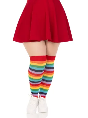 Cherry Plus Rainbow Thigh High Socks