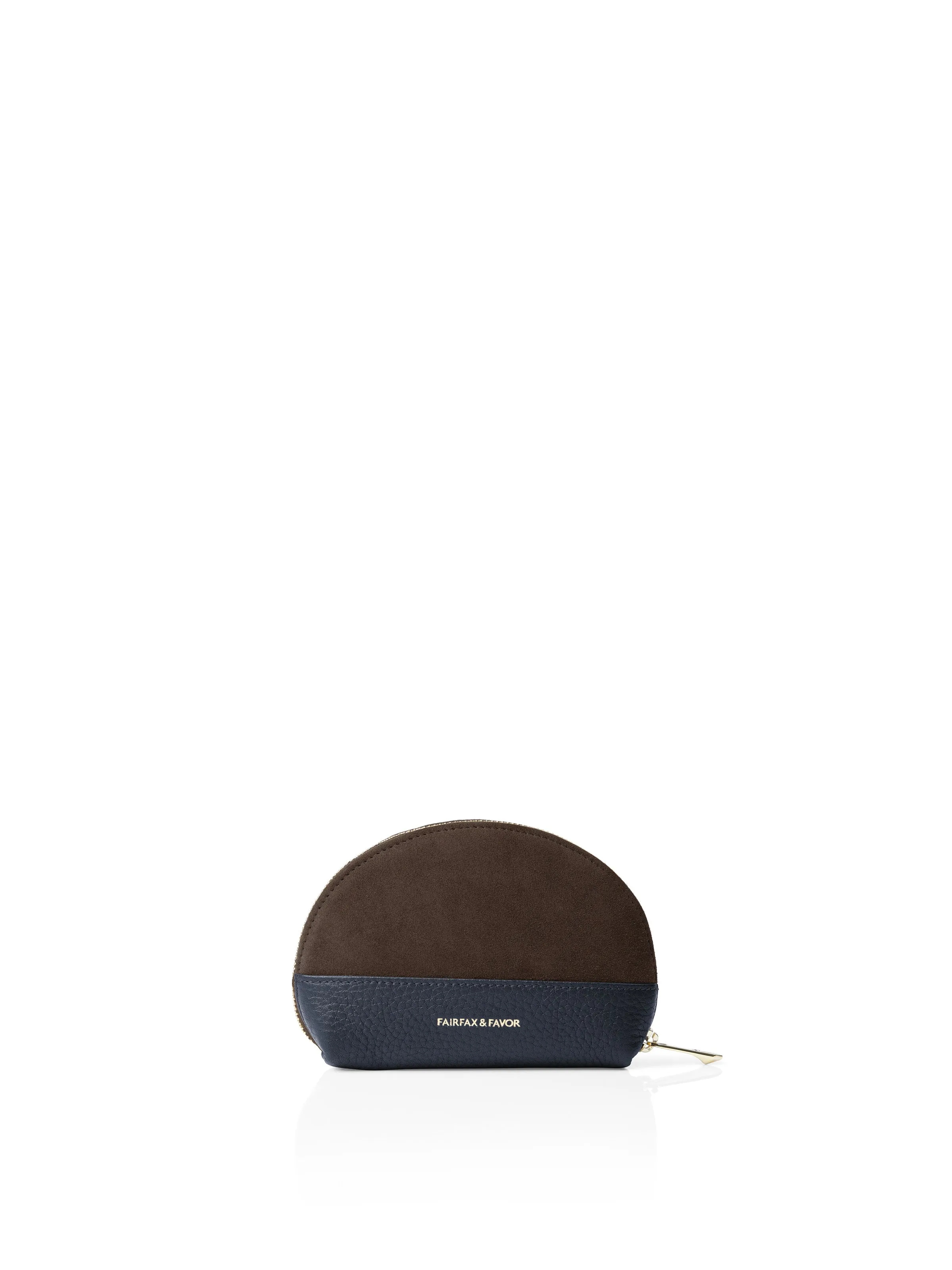 Chiltern Coin Purse - Chocolate & Navy