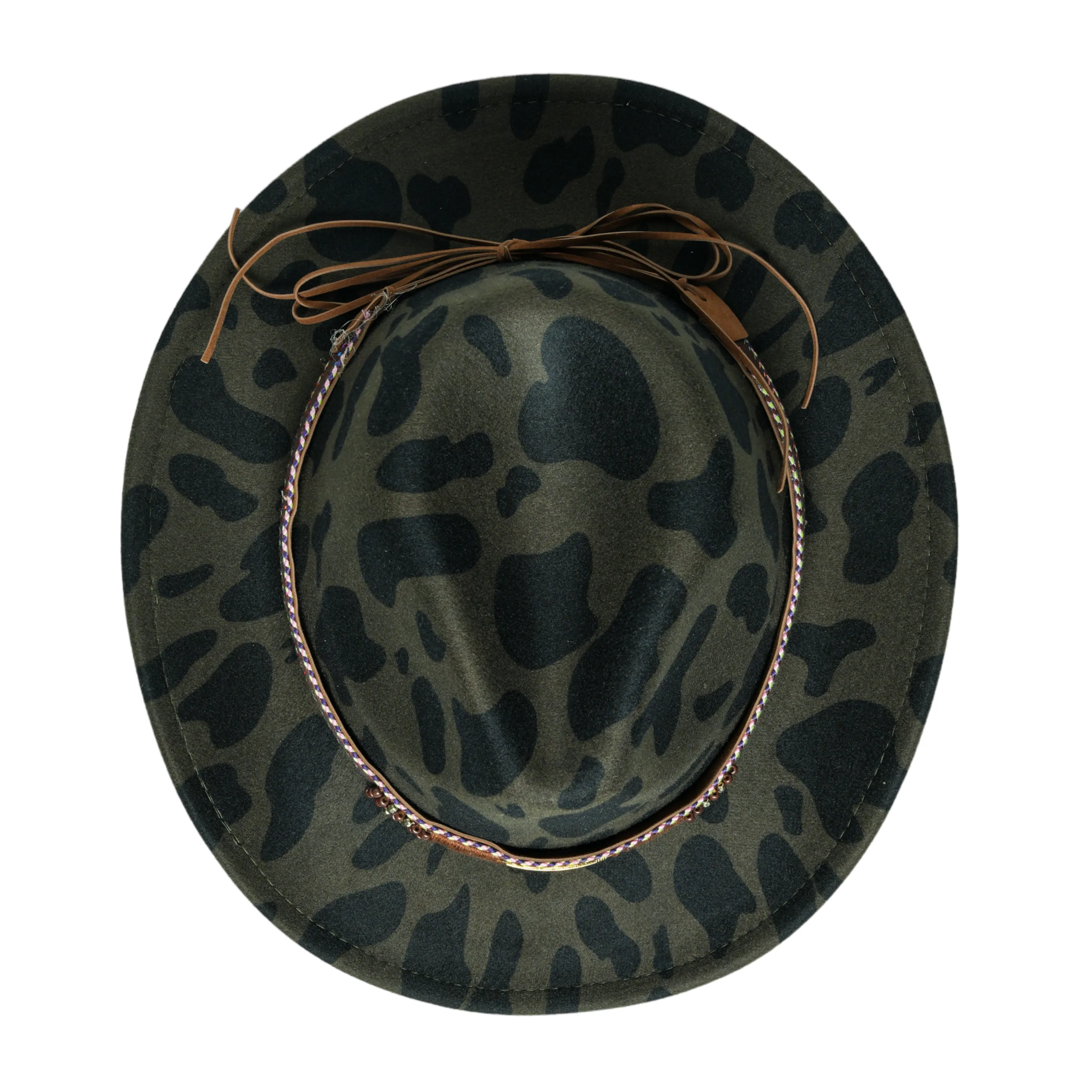 Chokore Cow Print Cowboy Hat (Olive Green)