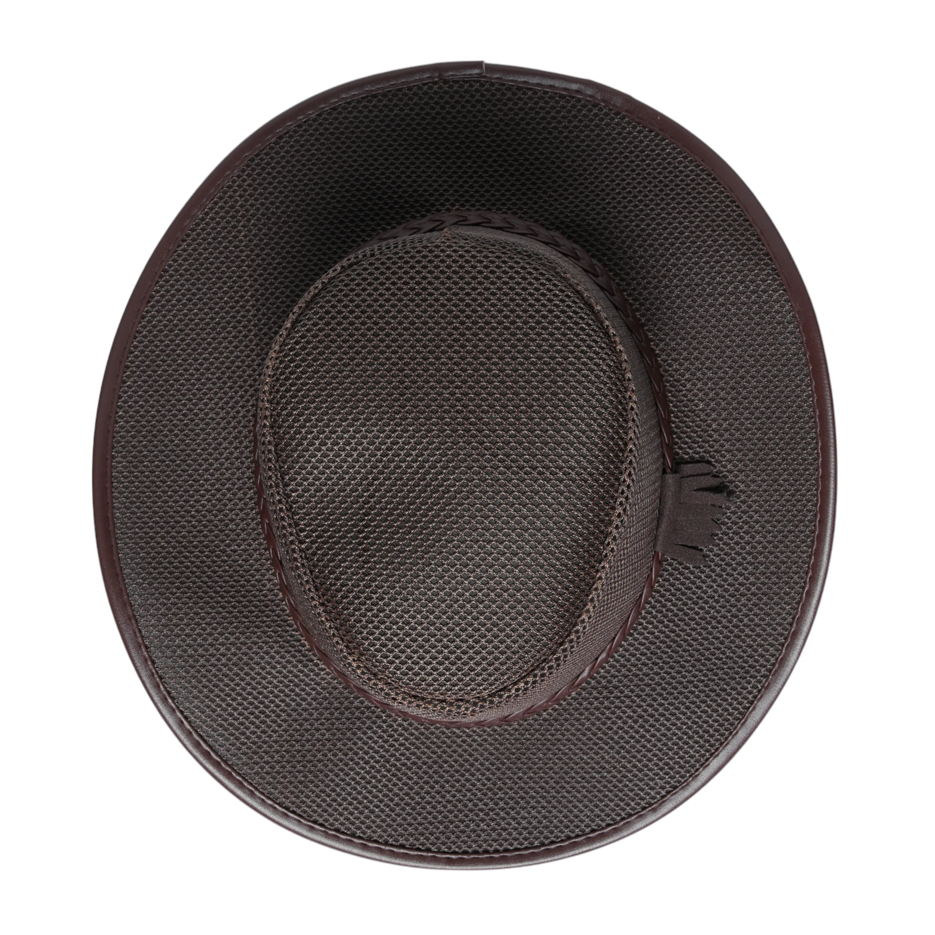 Chokore Mesh Cowboy Hat with Braided Belt (Dark Brown)