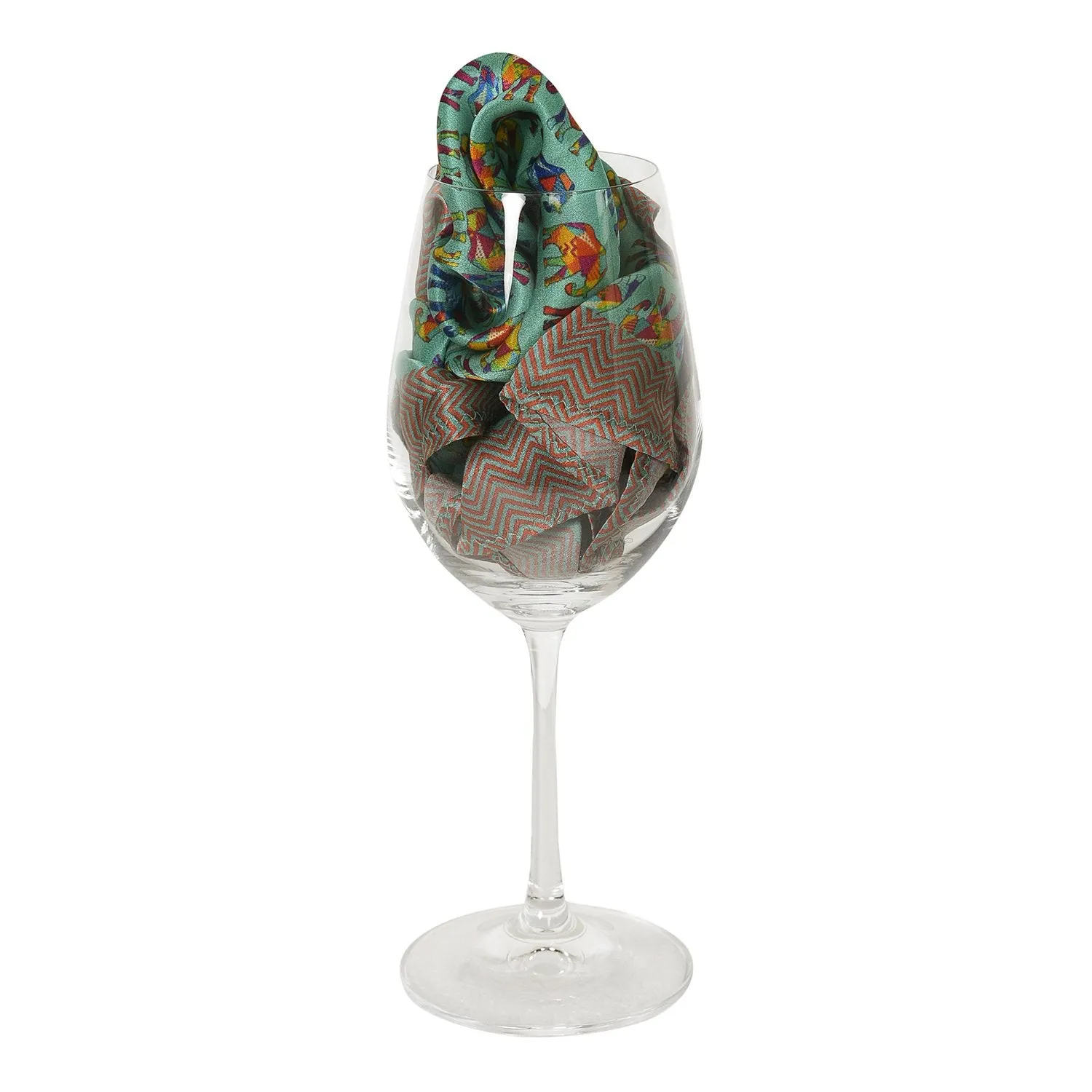 Chokore Multi-coloured Elephants Silk Pocket Square for Men from the Wildlife range