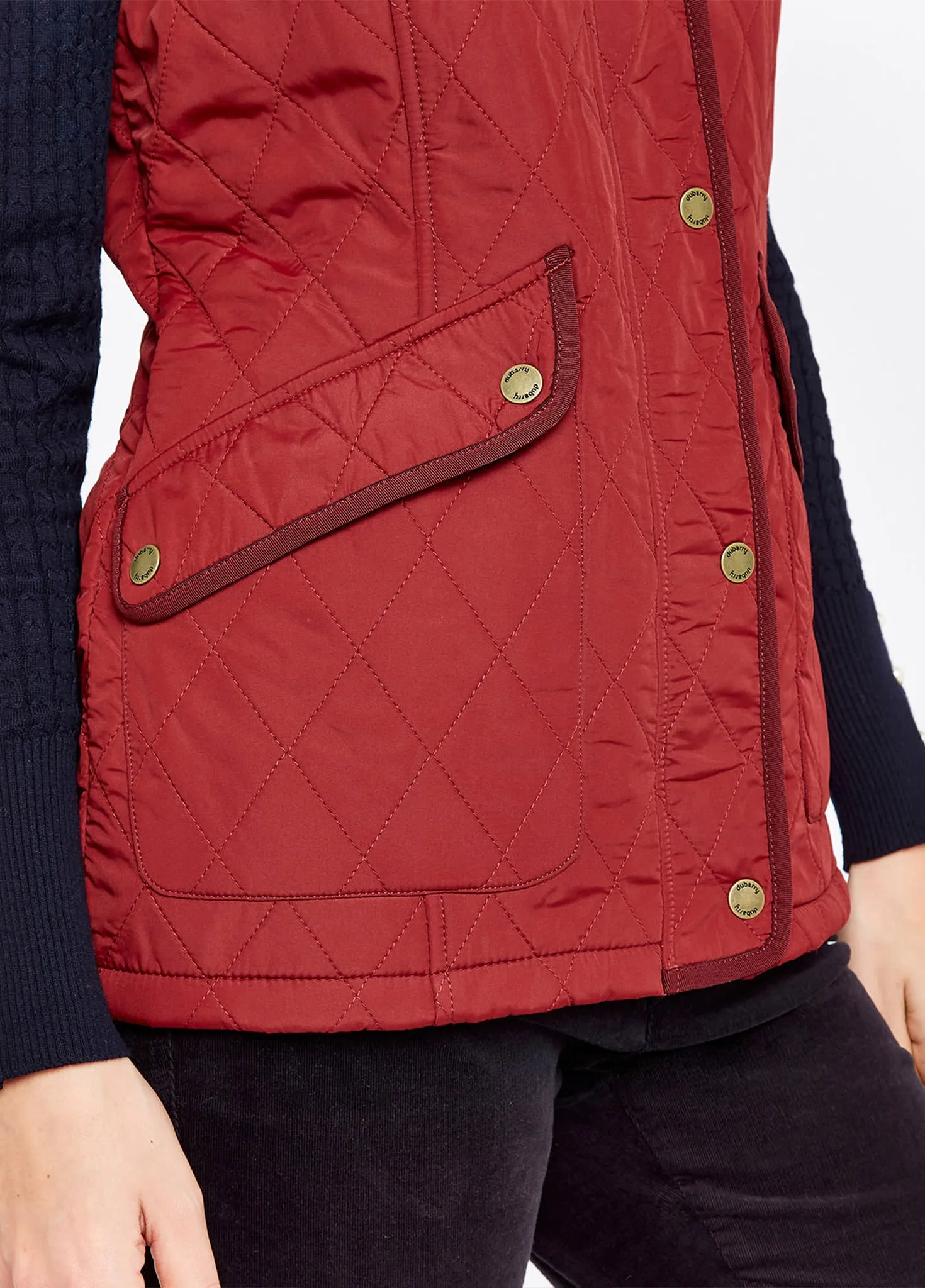 Clonmel Quilted Gilet - Ruby