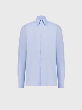 Cotton Shirt with Triple Stitching Light Blue