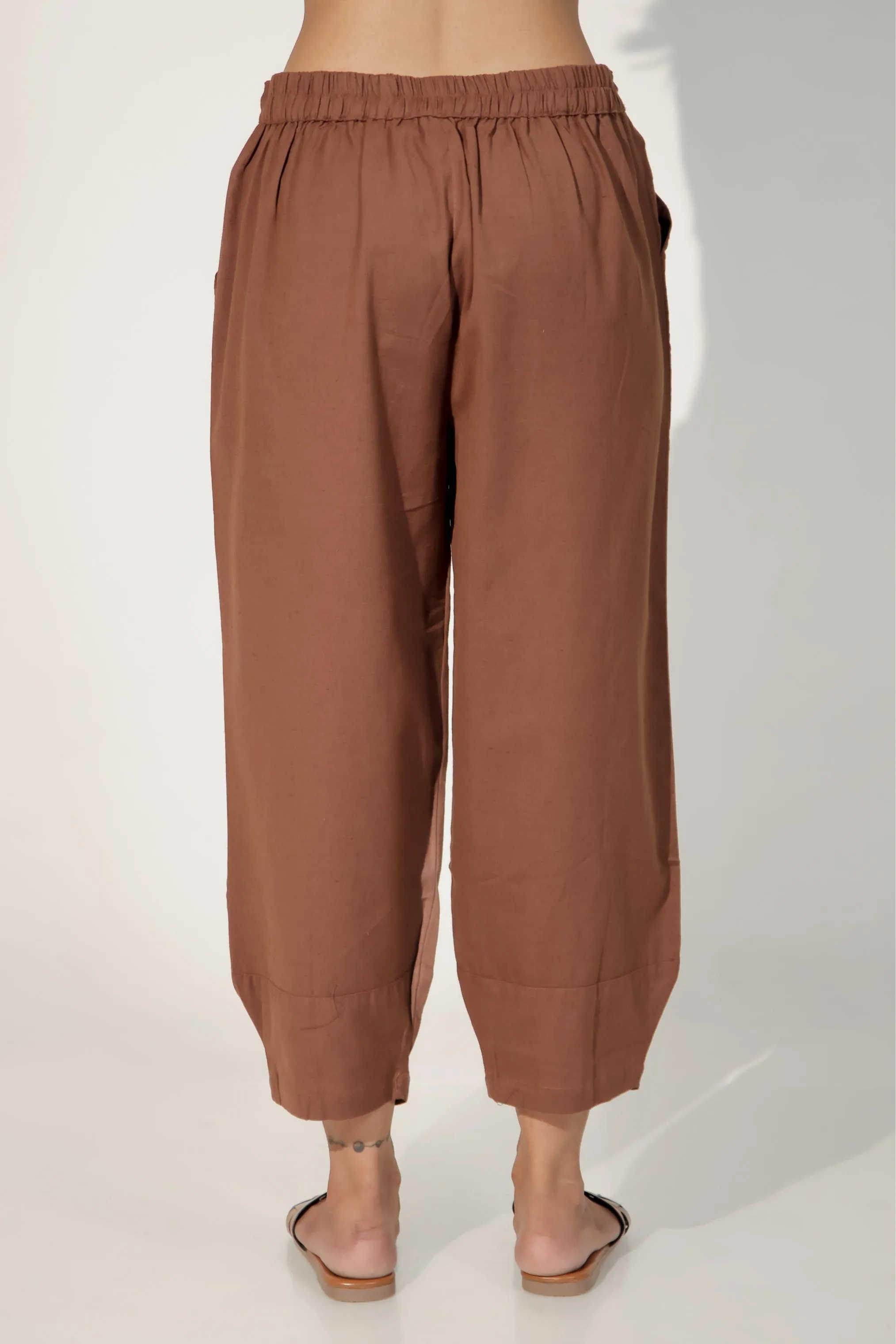 Dark Brown Women's Regular-Fit Trousers